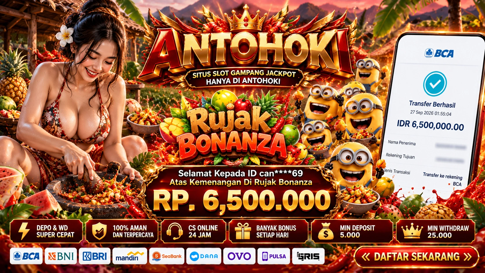 BUKTI WD JACKPOT Rujak Bonanza  RP 6.500.000LUNAS