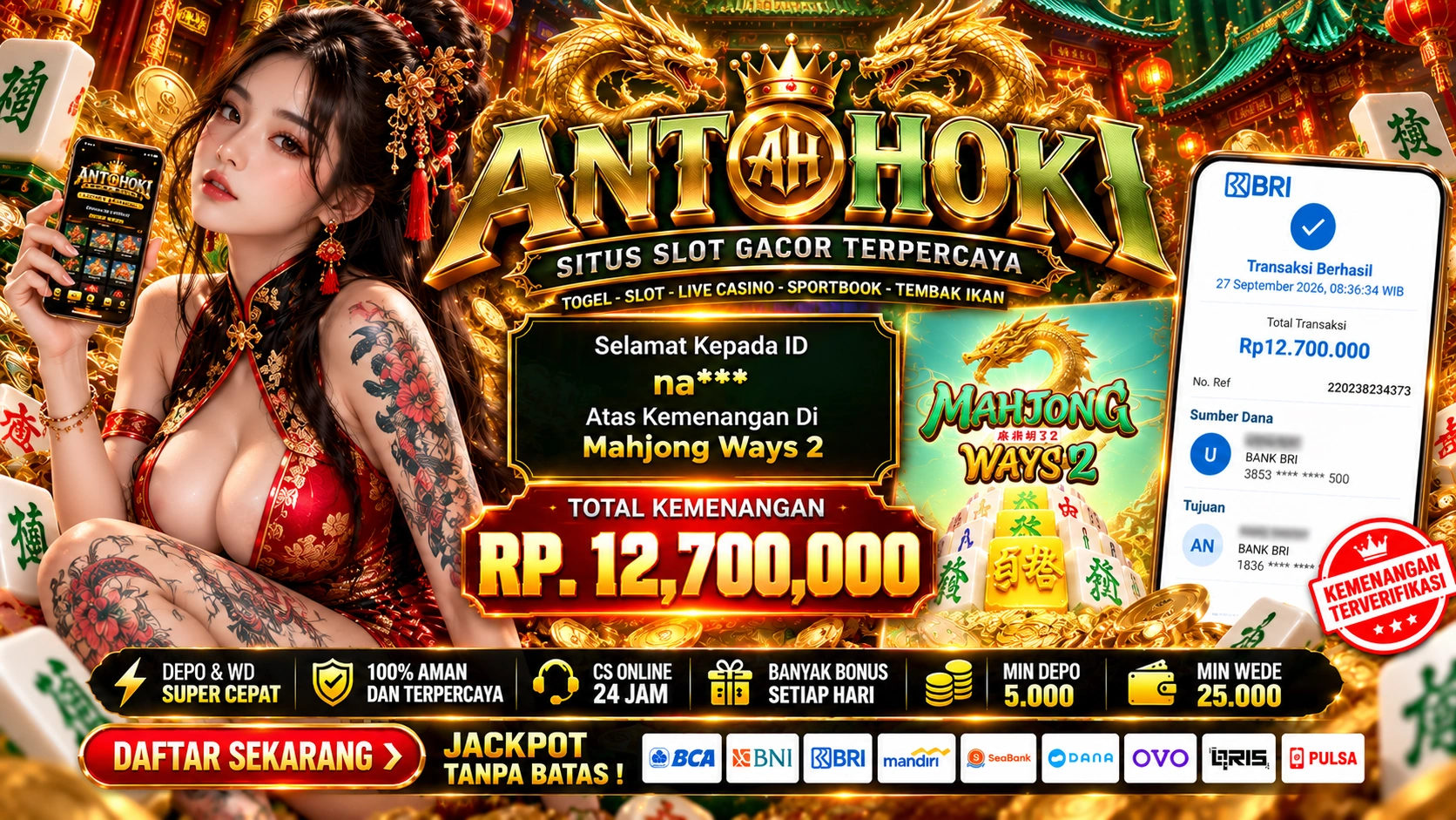 BUKTI WD JACKPOT Mahjong Ways 2  RP 12,700,000 LUNAS